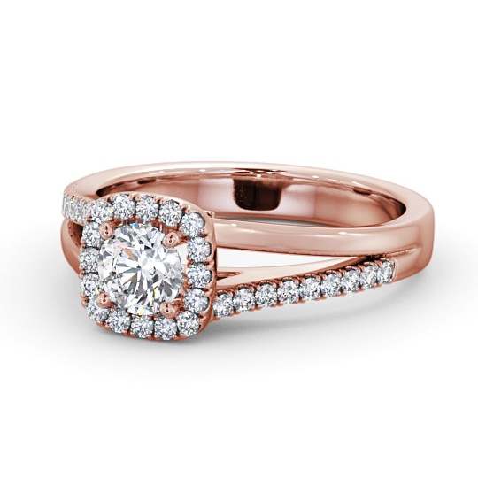  Halo Round Diamond Engagement Ring 18K Rose Gold - Loscoe ENRD176_RG_THUMB2 