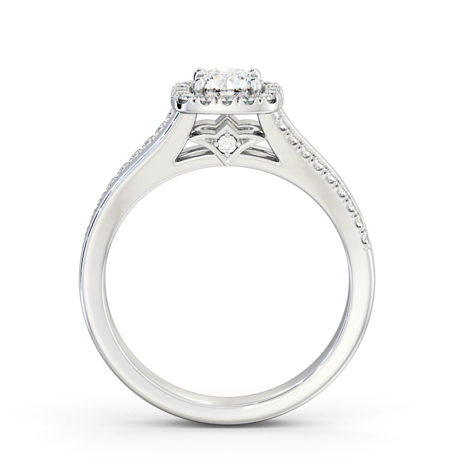 Halo Round Diamond Engagement Ring Palladium - Loscoe ENRD176_WG_UP