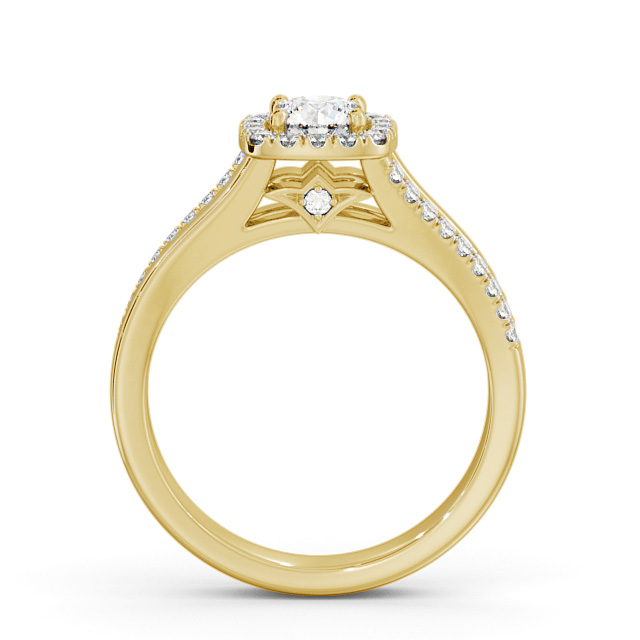 Halo Round Diamond Engagement Ring 18K Yellow Gold - Loscoe ENRD176_YG_UP