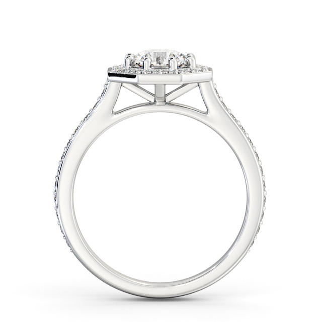 Halo Round Diamond Engagement Ring 18K White Gold - Mirna ENRD177_WG_UP