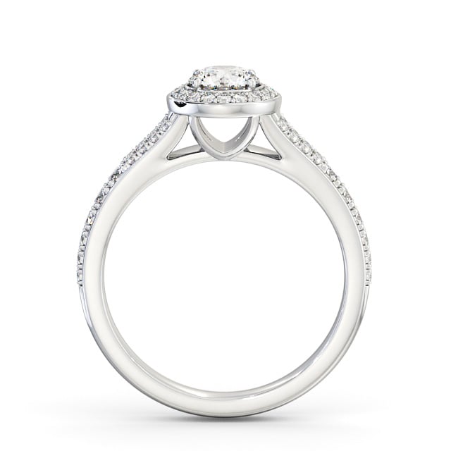 Halo Round Diamond Engagement Ring 18K White Gold - Roslea ENRD178_WG_UP