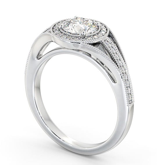 Halo Round Diamond Engagement Ring Platinum - Tabor ENRD179_WG_THUMB1