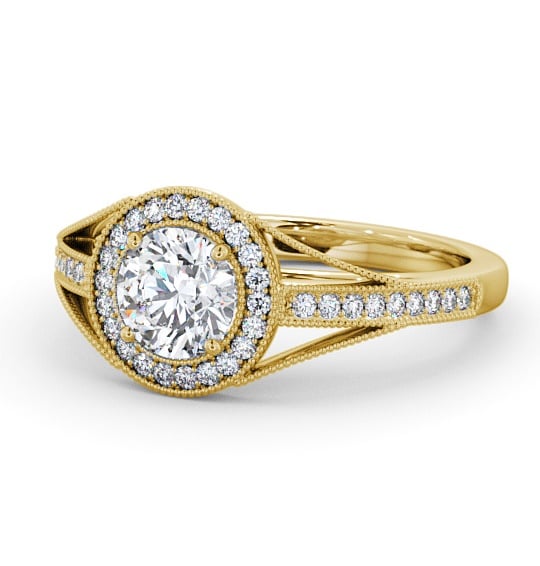  Halo Round Diamond Engagement Ring 9K Yellow Gold - Tabor ENRD179_YG_THUMB2 