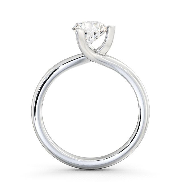 Round Diamond Engagement Ring 18K White Gold Solitaire - Vassa ENRD17_WG_UP