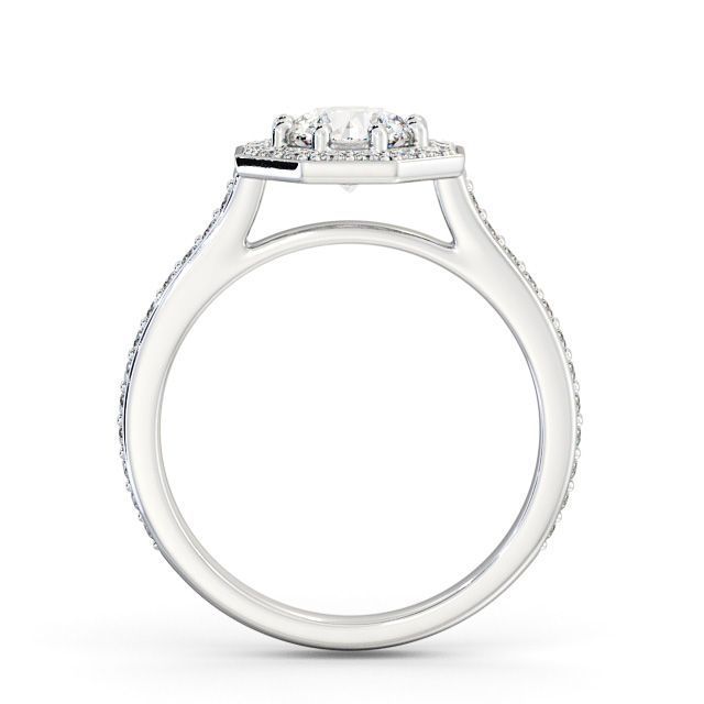 Halo Round Diamond Engagement Ring 18K White Gold - Roberta ENRD180_WG_UP