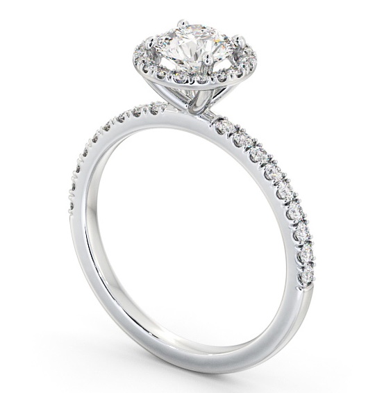  Halo Round Diamond Engagement Ring Platinum - Lolie ENRD182_WG_THUMB1 