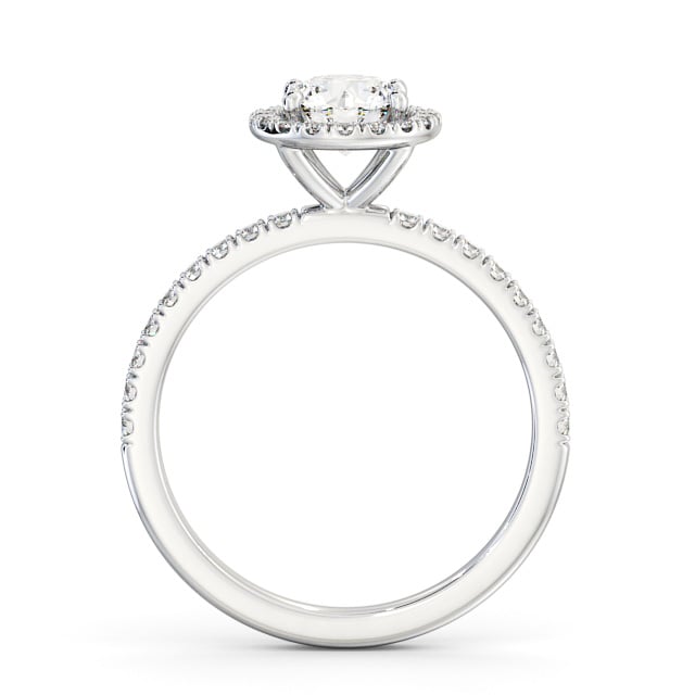 Halo Round Diamond Engagement Ring 18K White Gold - Lolie ENRD182_WG_UP