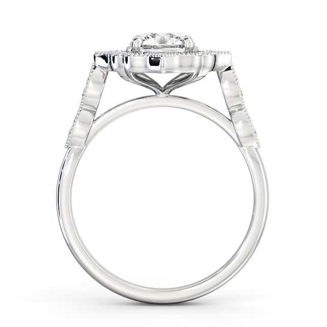 Halo Round Diamond Engagement Ring 18K White Gold - Chadwell ENRD183_WG_UP