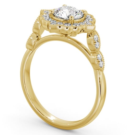  Halo Round Diamond Engagement Ring 9K Yellow Gold - Chadwell ENRD183_YG_THUMB1 