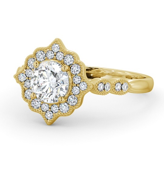  Halo Round Diamond Engagement Ring 9K Yellow Gold - Chadwell ENRD183_YG_THUMB2 