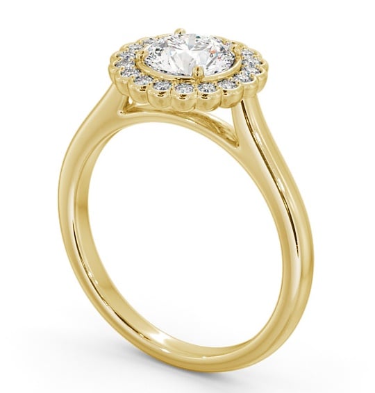  Halo Round Diamond Engagement Ring 18K Yellow Gold - Bartley ENRD184_YG_THUMB1 