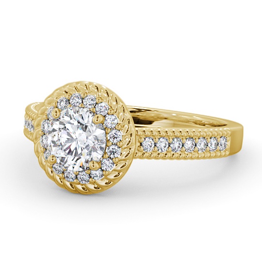  Halo Round Diamond Engagement Ring 18K Yellow Gold - Lagan ENRD186_YG_THUMB2 