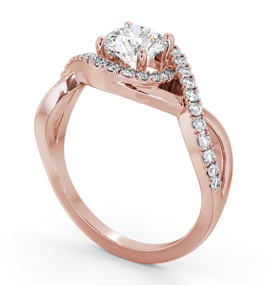  Halo Round Diamond Engagement Ring 18K Rose Gold - Glassan ENRD187_RG_THUMB1 