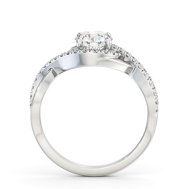 Halo Round Diamond Engagement Ring 18K White Gold - Glassan ENRD187_WG_UP