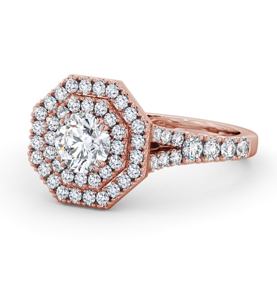  Halo Round Diamond Engagement Ring 18K Rose Gold - Brackley ENRD188_RG_THUMB2 