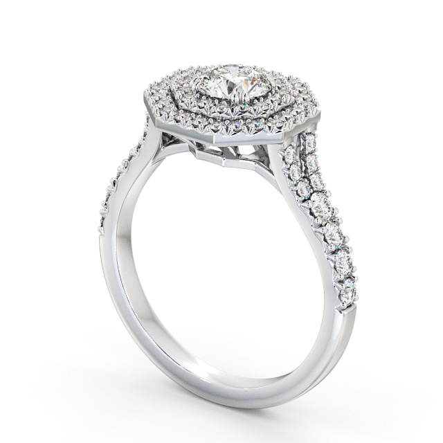 Halo Round Diamond Engagement Ring Palladium - Brackley ENRD188_WG_SIDE