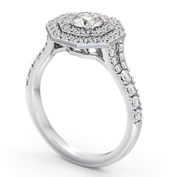 Halo Round Diamond Engagement Ring Platinum - Brackley ENRD188_WG_THUMB1