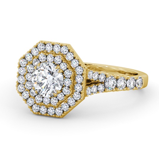  Halo Round Diamond Engagement Ring 18K Yellow Gold - Brackley ENRD188_YG_THUMB2 