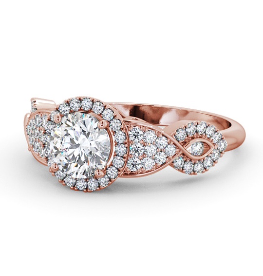  Halo Round Diamond Engagement Ring 18K Rose Gold - Melvaig ENRD189_RG_THUMB2 