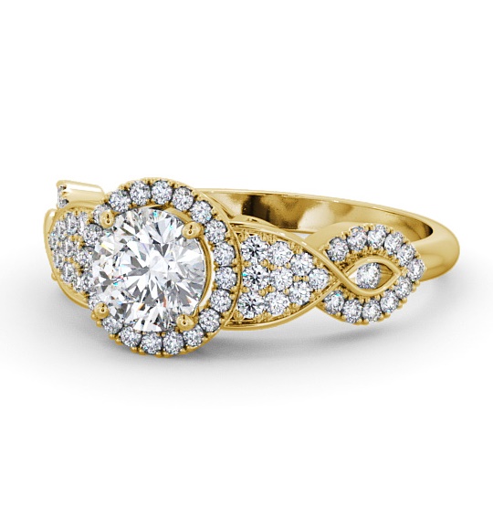  Halo Round Diamond Engagement Ring 18K Yellow Gold - Melvaig ENRD189_YG_THUMB2 