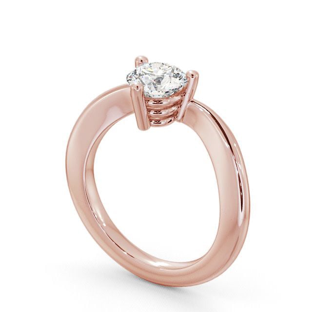 Round Diamond Engagement Ring 9K Rose Gold Solitaire - Uley ENRD18_RG_SIDE