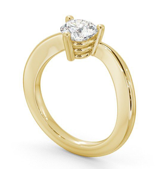 Round Diamond Engagement Ring 18K Yellow Gold Solitaire - Uley ENRD18_YG_THUMB1