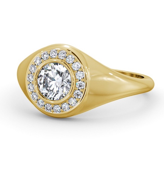  Halo Round Diamond Engagement Ring 18K Yellow Gold - Tabitha ENRD190_YG_THUMB2 