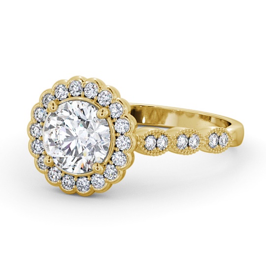  Halo Round Diamond Engagement Ring 9K Yellow Gold - Garnant ENRD192_YG_THUMB2 