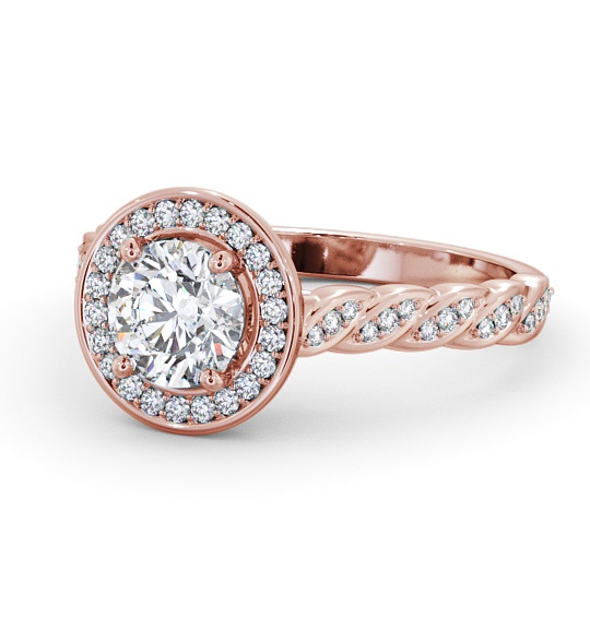  Halo Round Diamond Engagement Ring 18K Rose Gold - Brussel ENRD194_RG_THUMB2 