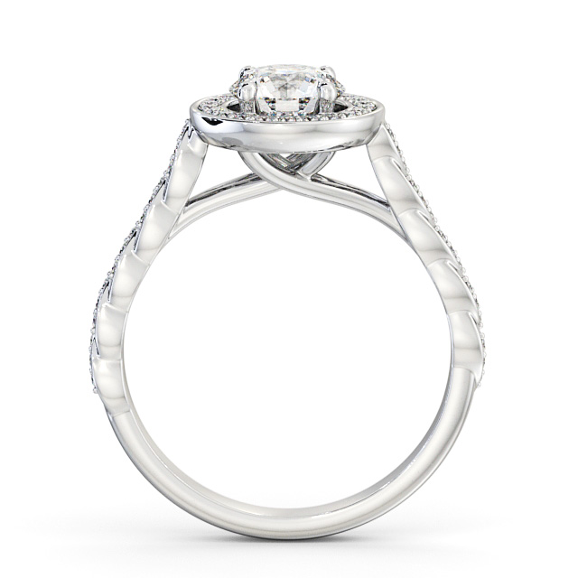 Halo Round Diamond Engagement Ring Palladium - Brussel ENRD194_WG_UP