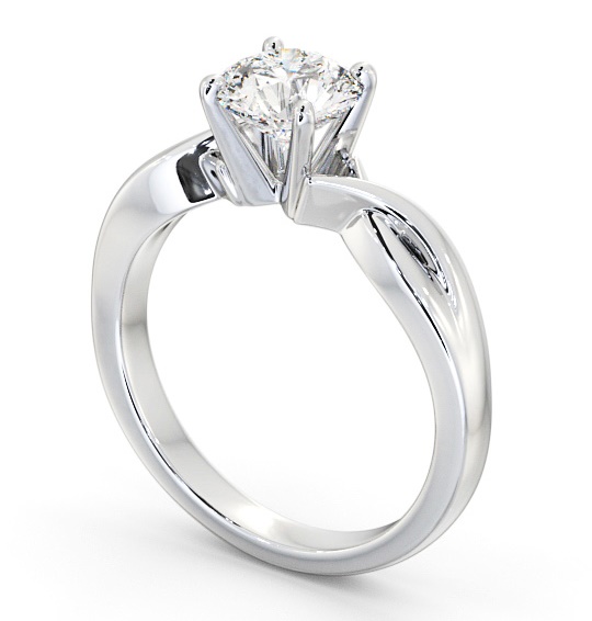 Round Diamond Engagement Ring 18K White Gold Solitaire - Kolva ENRD195_WG_THUMB1