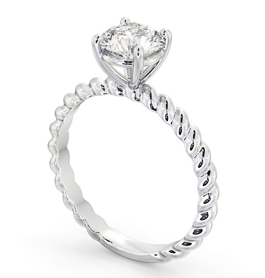 Round Diamond Engagement Ring Platinum Solitaire - Henelle ENRD198_WG_THUMB1