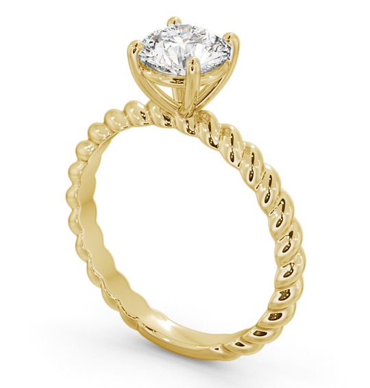 Round Diamond Engagement Ring 9K Yellow Gold Solitaire - Henelle ENRD198_YG_THUMB1