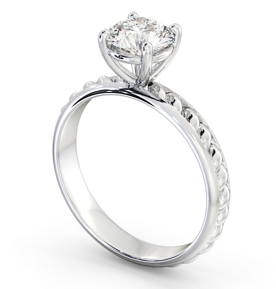 Round Diamond Engagement Ring Platinum Solitaire - Kelsall ENRD199_WG_THUMB1