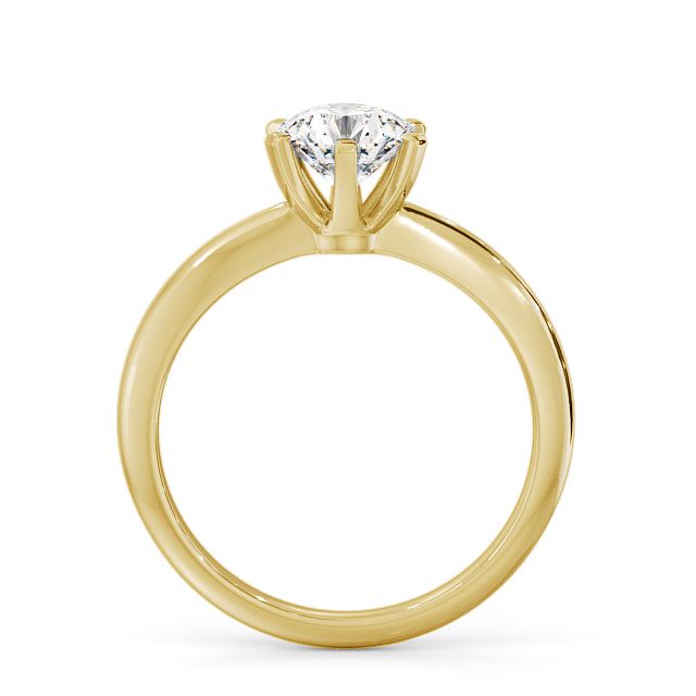 Round Diamond Engagement Ring 9K Yellow Gold Solitaire - Welbury ENRD19_YG_UP