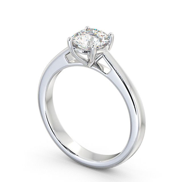 Round Diamond Engagement Ring 18K White Gold Solitaire - Aberaith ENRD1_WG_SIDE