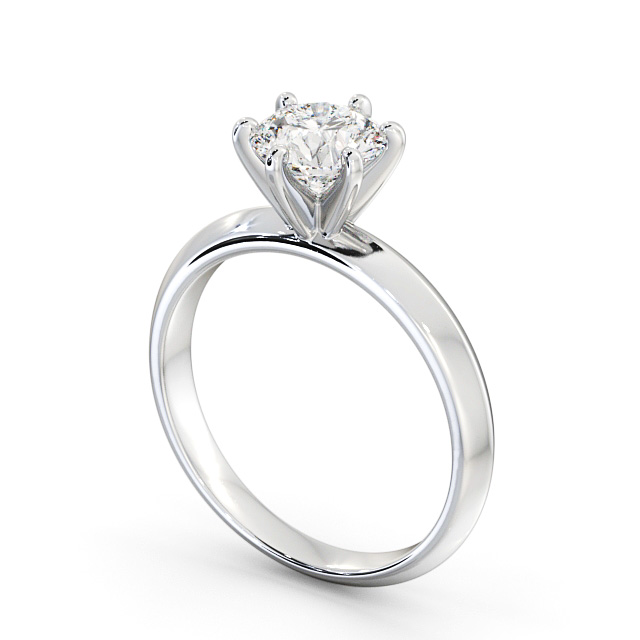 Round Diamond Engagement Ring 9K White Gold Solitaire - Rio ENRD203_WG_SIDE