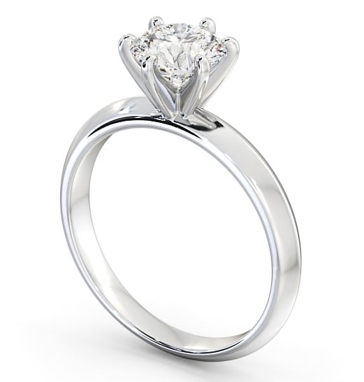 Round Diamond Engagement Ring 18K White Gold Solitaire - Rio ENRD203_WG_THUMB1