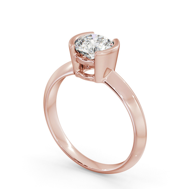 Round Diamond Engagement Ring 9K Rose Gold Solitaire - Narda ENRD204_RG_SIDE
