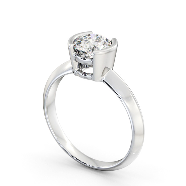 Round Diamond Engagement Ring Platinum Solitaire - Narda ENRD204_WG_SIDE