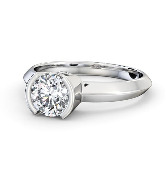  Round Diamond Engagement Ring 9K White Gold Solitaire - Narda ENRD204_WG_THUMB2 