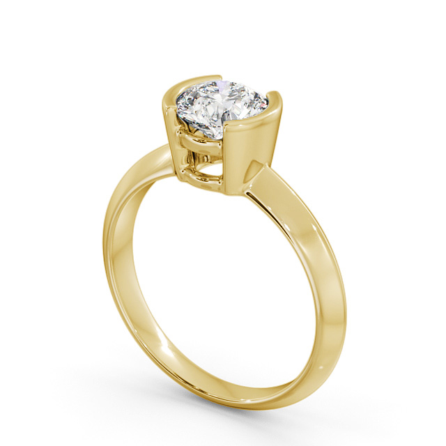 Round Diamond Engagement Ring 9K Yellow Gold Solitaire - Narda ENRD204_YG_SIDE