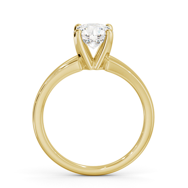 Round Diamond Engagement Ring 18K Yellow Gold Solitaire - Farlow ENRD206_YG_UP