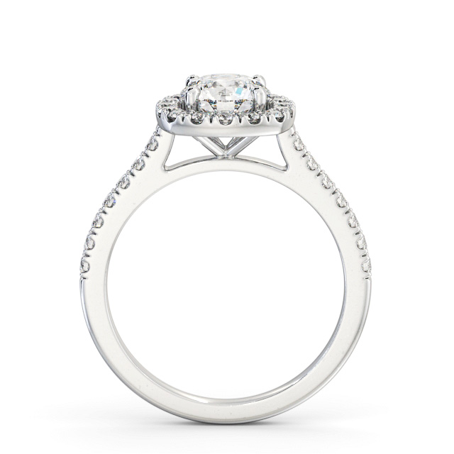 Halo Round Diamond Engagement Ring 18K White Gold - Ashfield ENRD207_WG_UP