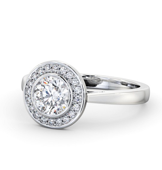  Halo Round Diamond Engagement Ring 18K White Gold - Milthorpe ENRD208_WG_THUMB2 