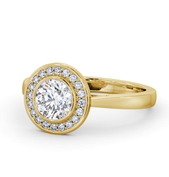  Halo Round Diamond Engagement Ring 18K Yellow Gold - Milthorpe ENRD208_YG_THUMB2 