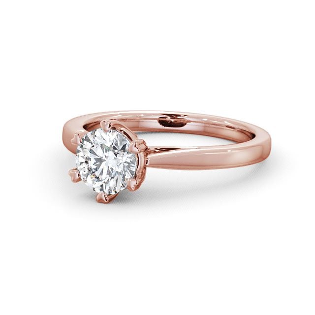 Round Diamond Engagement Ring 18K Rose Gold Solitaire - Adderley ENRD20_RG_FLAT