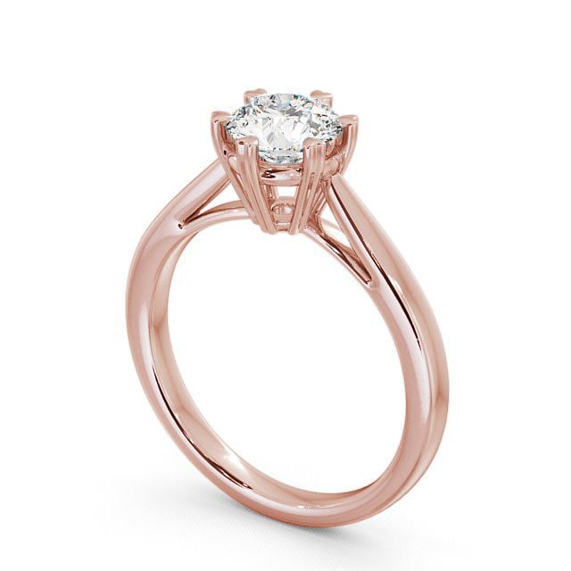 Round Diamond Engagement Ring 18K Rose Gold Solitaire - Adderley ENRD20_RG_SIDE