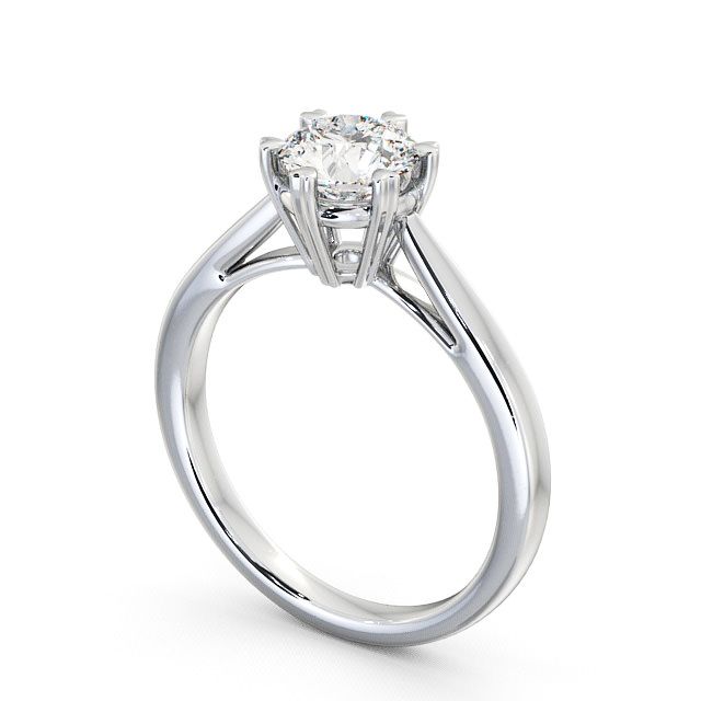 Round Diamond Engagement Ring Palladium Solitaire - Adderley ENRD20_WG_SIDE