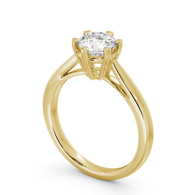 Round Diamond Engagement Ring 18K Yellow Gold Solitaire - Adderley ENRD20_YG_SIDE